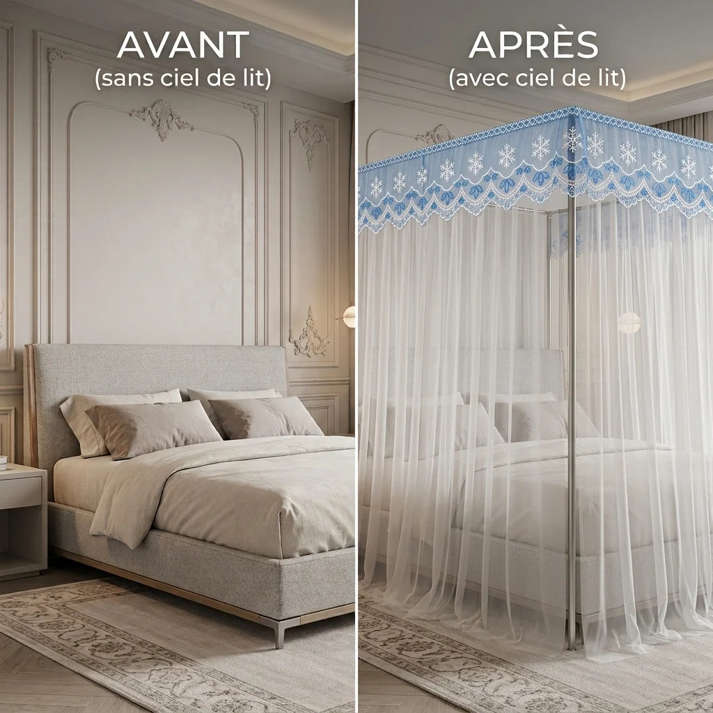 avant après ciel de lit baldaquin Image