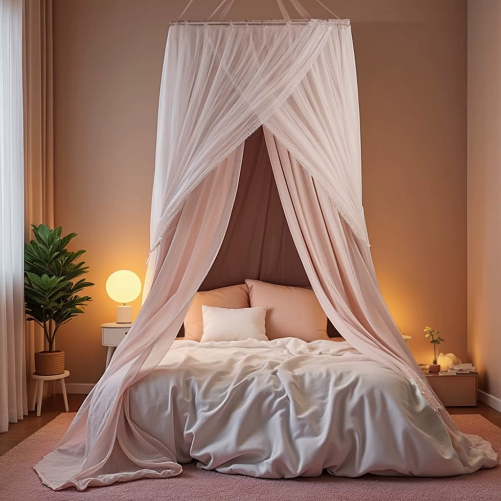 ciel de lit adulte rose