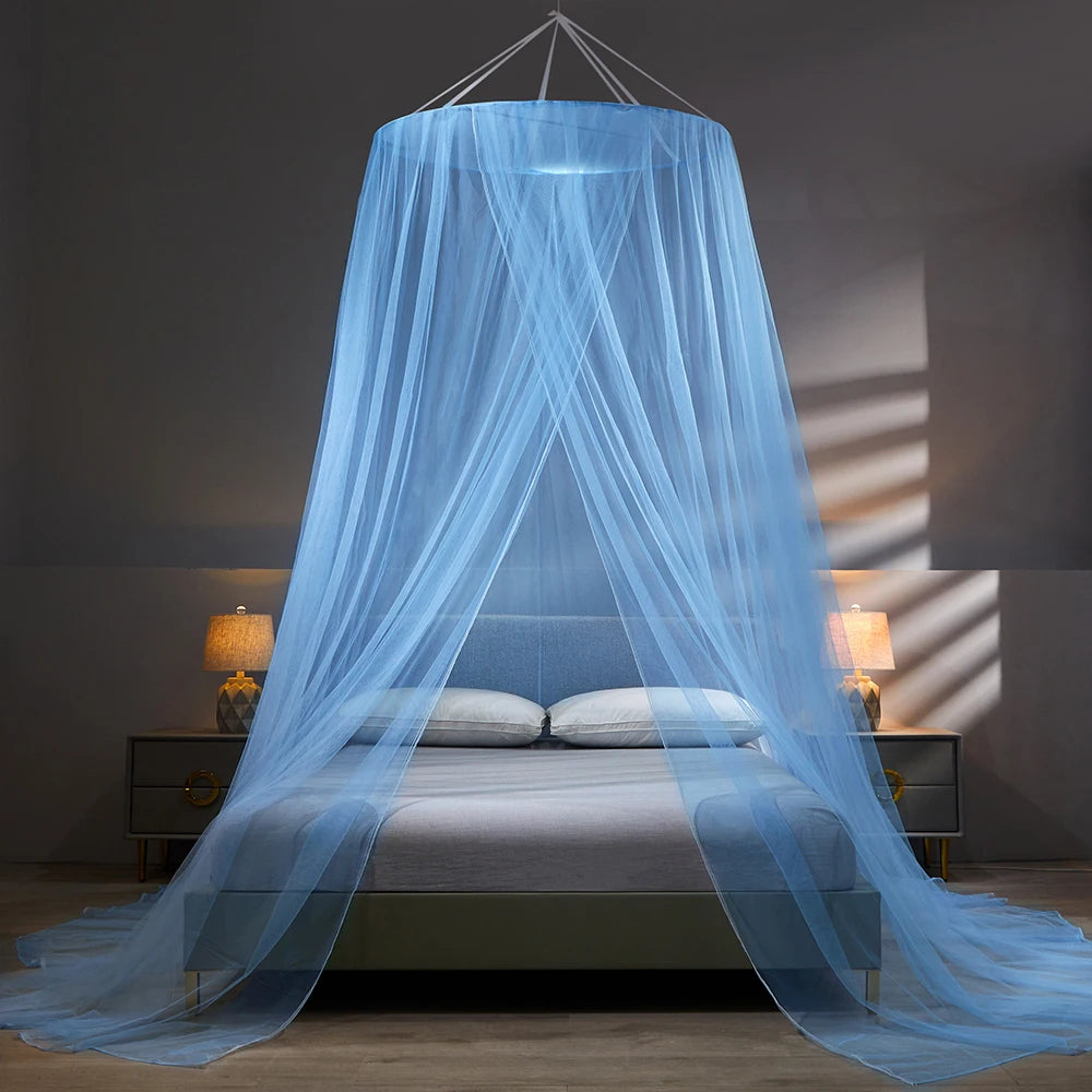 ciel de lit adulte tente dôme bleu