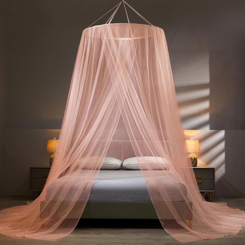 ciel de lit adulte tente dôme rose