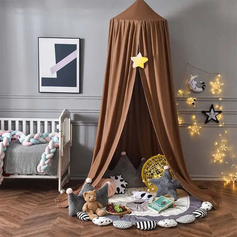 ciel de lit bébé brun