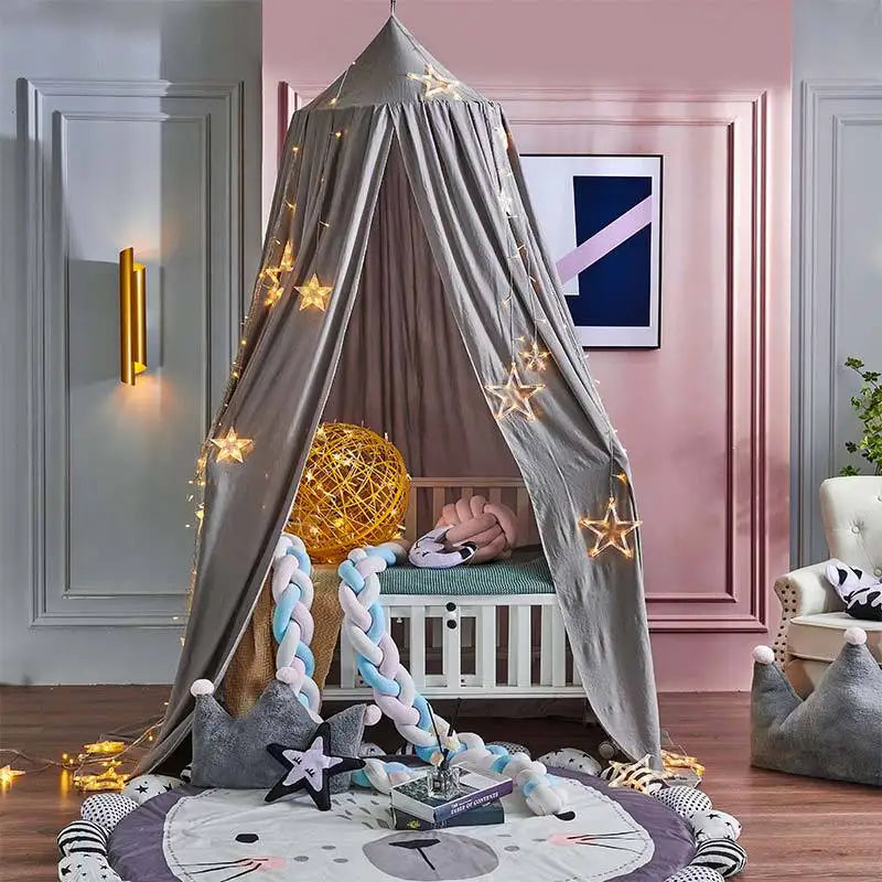 ciel de lit bébé gris