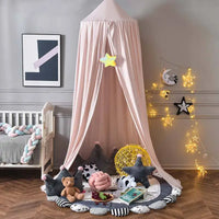 ciel de lit bébé rose poudre