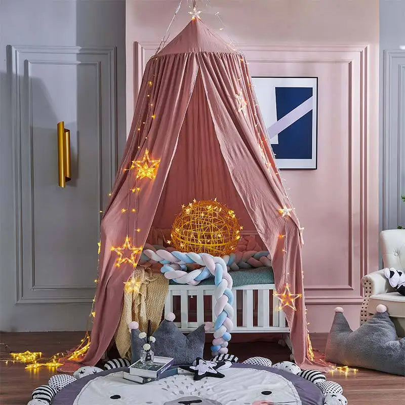ciel de lit bébé vieux rose