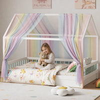ciel de lit cabane arc en ciel enfant peluche