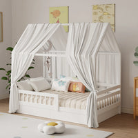 ciel de lit cabane blanc 
