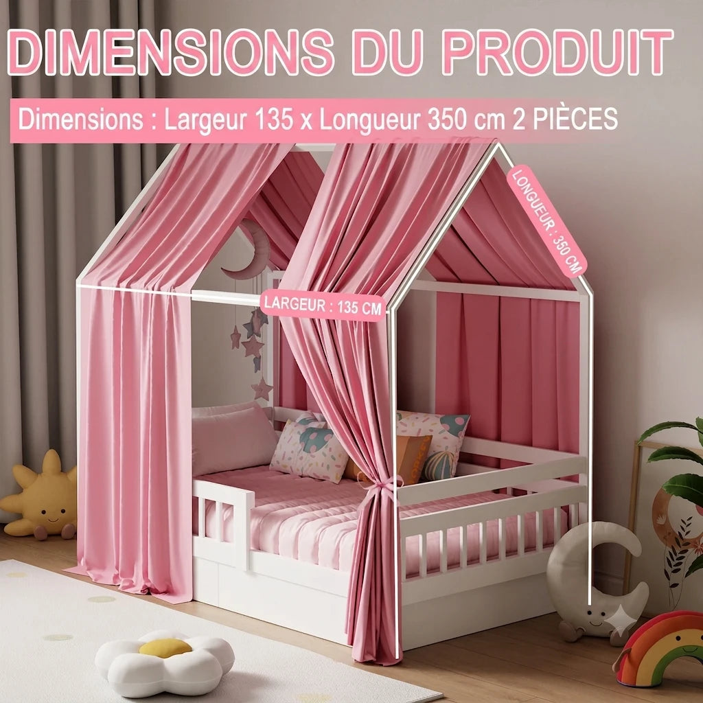 ciel de lit cabane dimensions