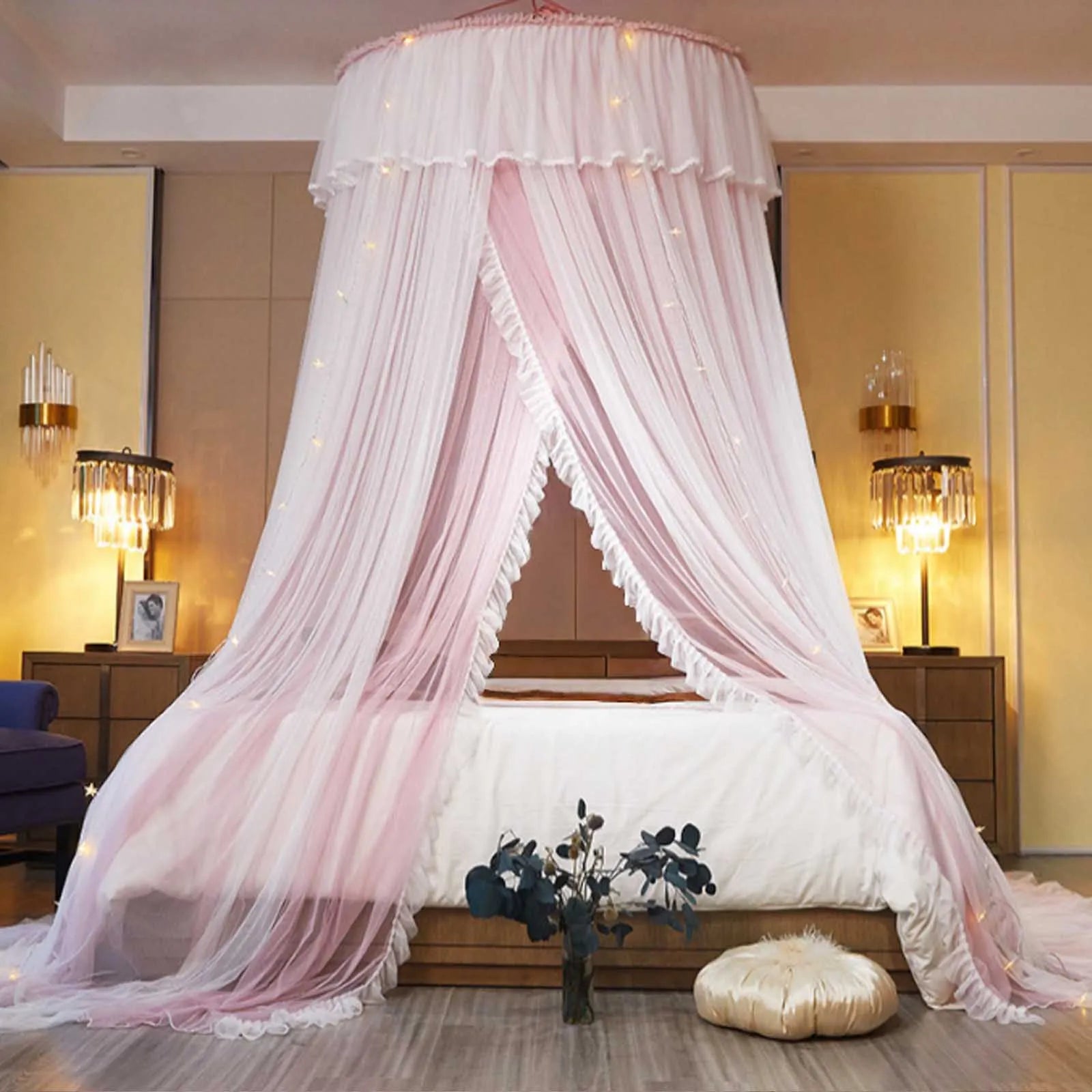 ciel de lit princesse à dôme rond chambre