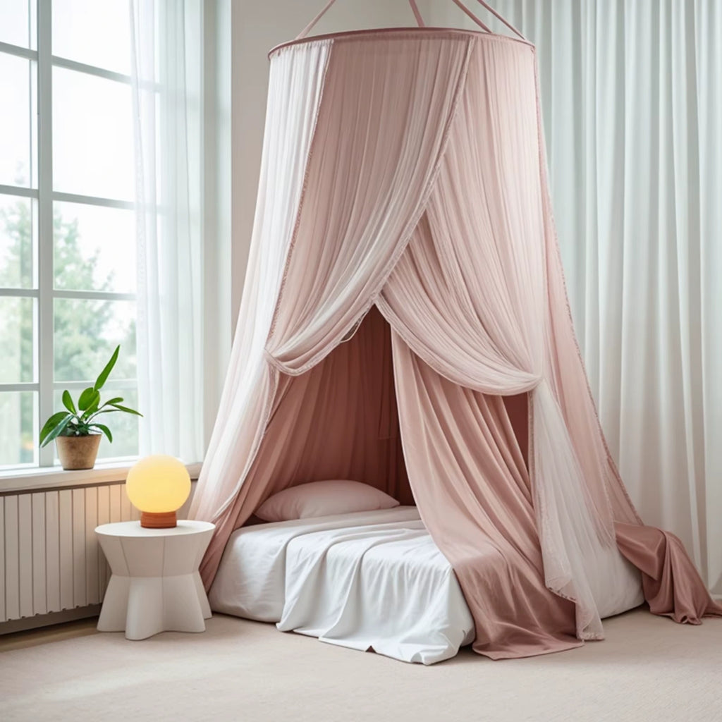 ciel de lit princesse adulte blanc et rose