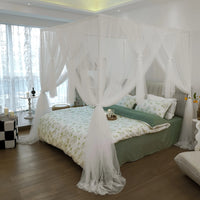rideaux de ciel de lit baldaquin adulte blanc