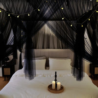 rideaux lit baldaquin noir