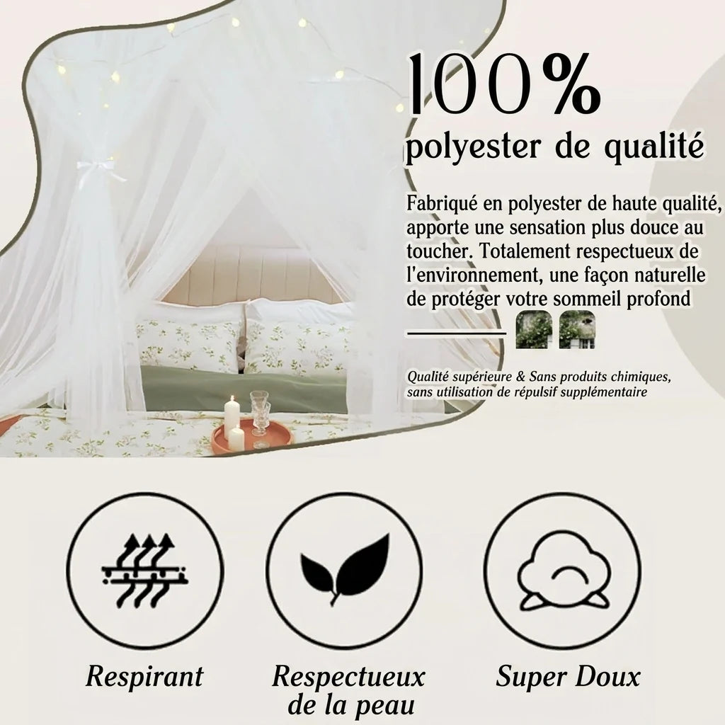 rideaux lit baldaquin tissu